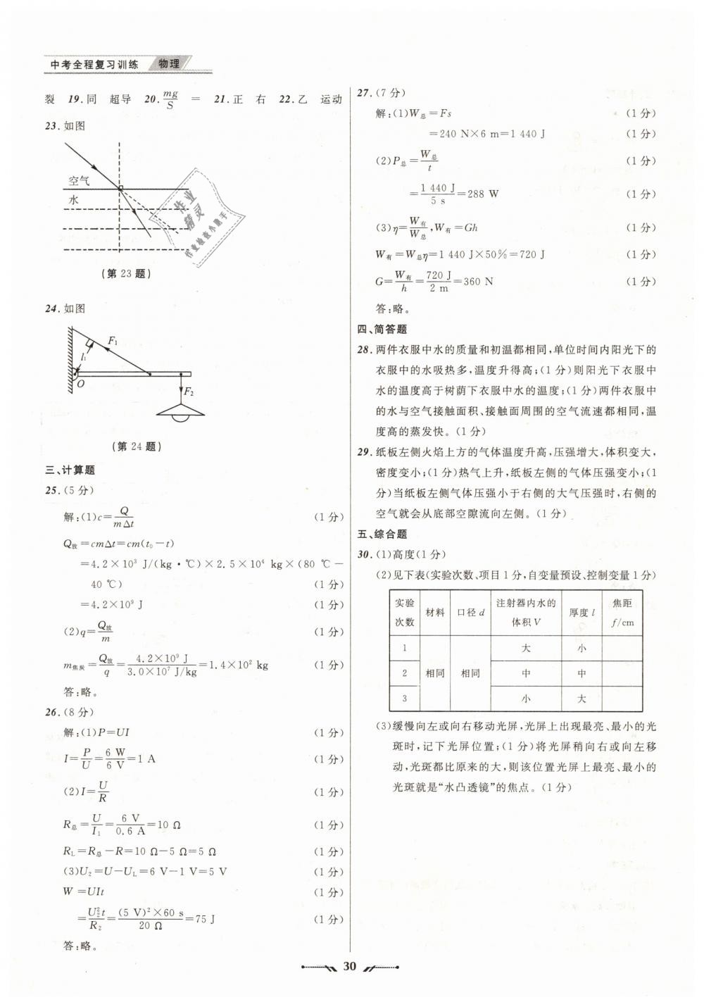 2019年中考全程復(fù)習(xí)訓(xùn)練物理大連專版 第30頁(yè)