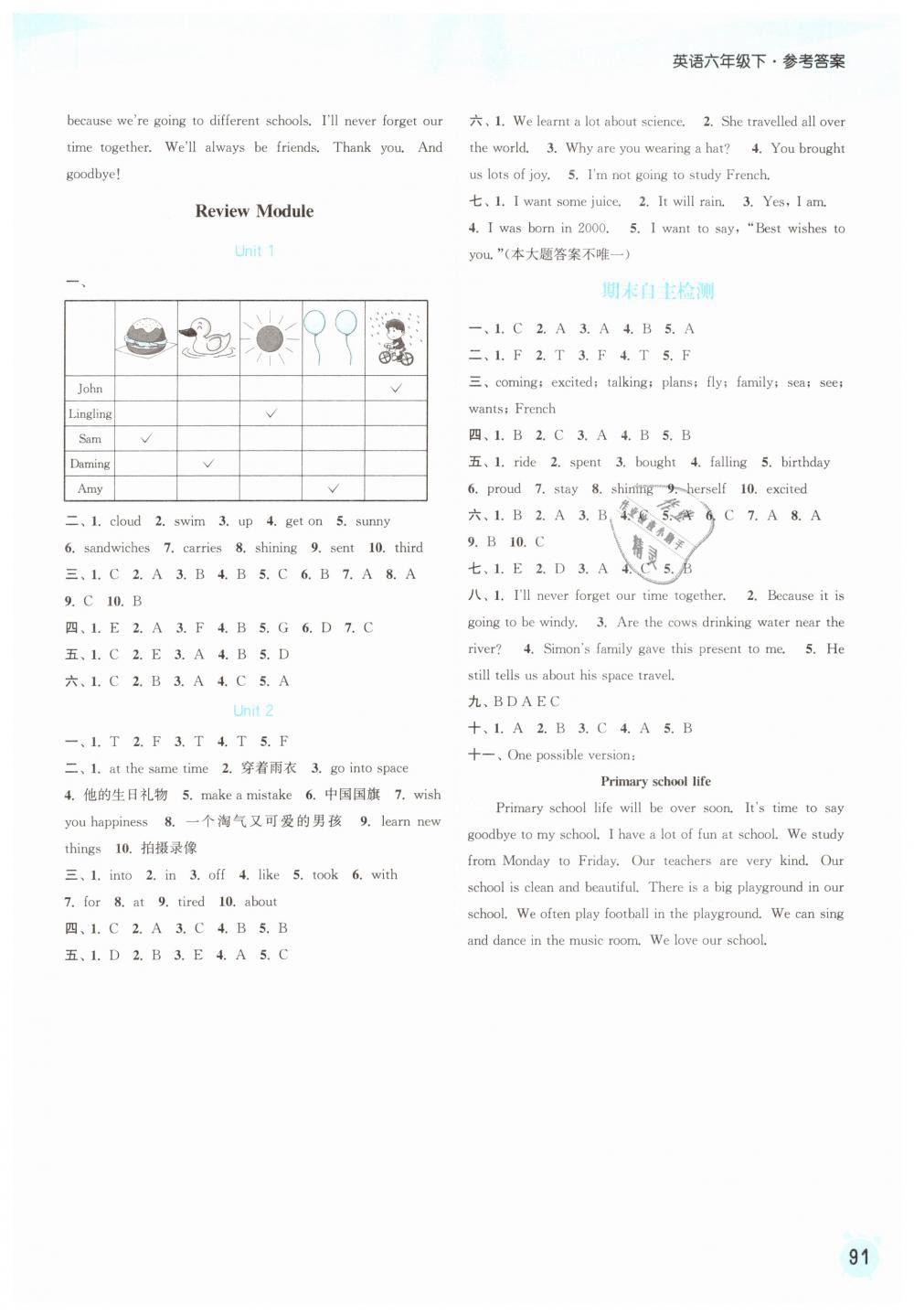 2019年通城学典课时作业本六年级英语下册外研版 第7页