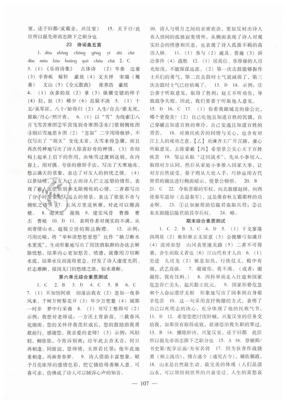 2019年语文配套综合练习九年级下册人教版北京师范大学出版社 第11页