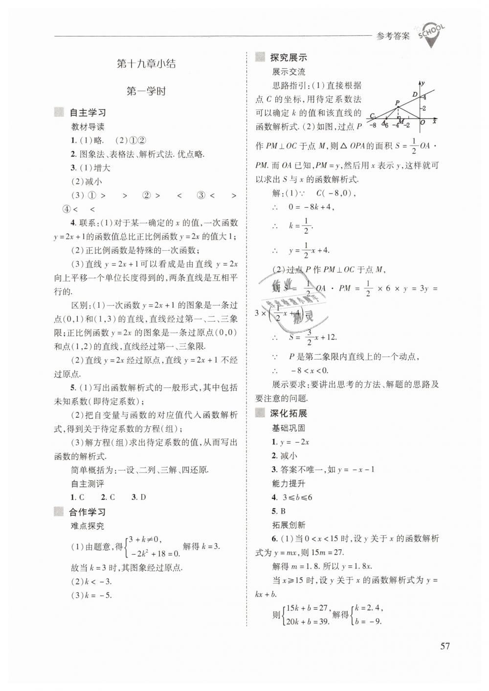 2019年新课程问题解决导学方案八年级数学下册人教版 第57页