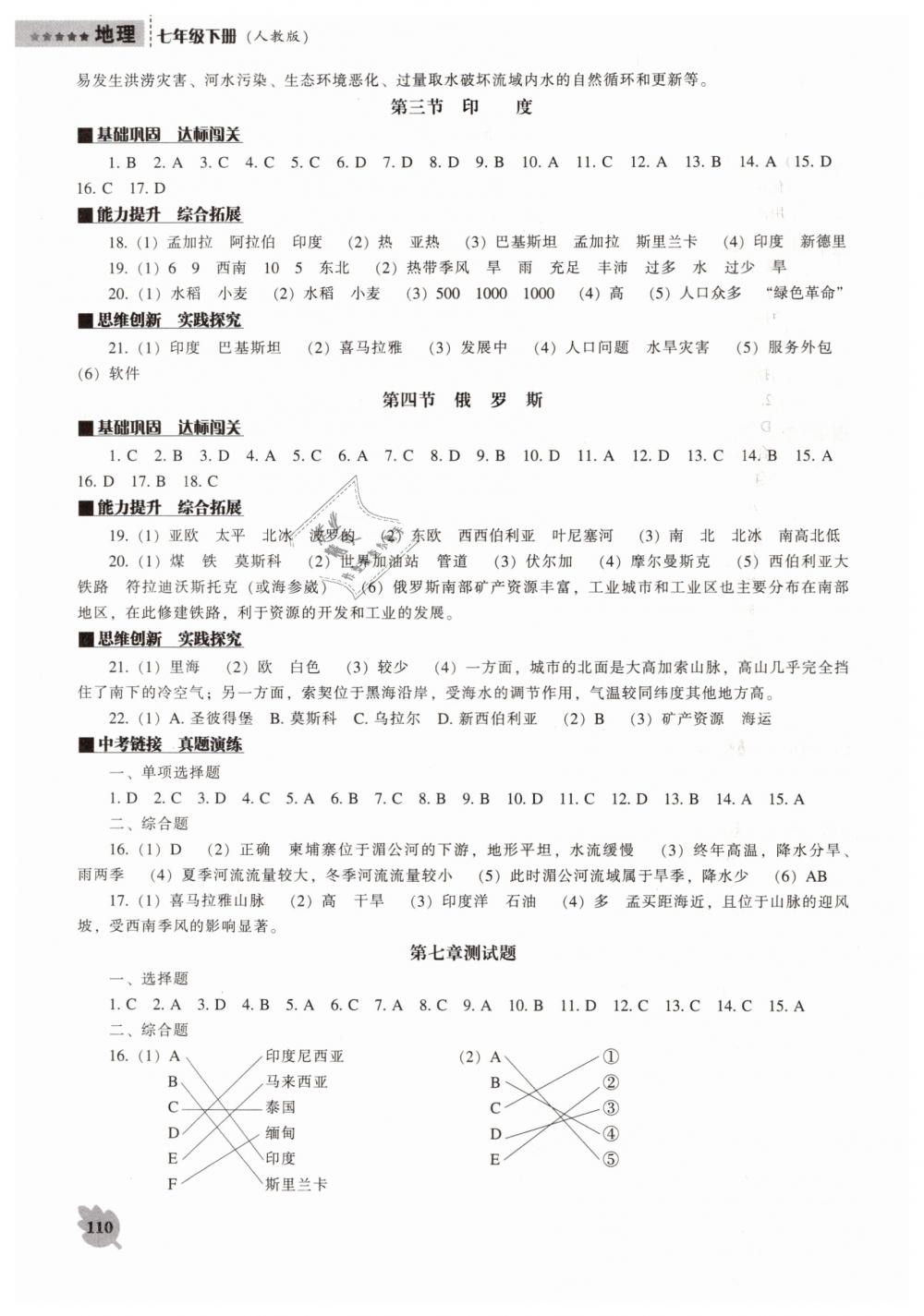 2019年新课程地理能力培养七年级下册人教版 第3页