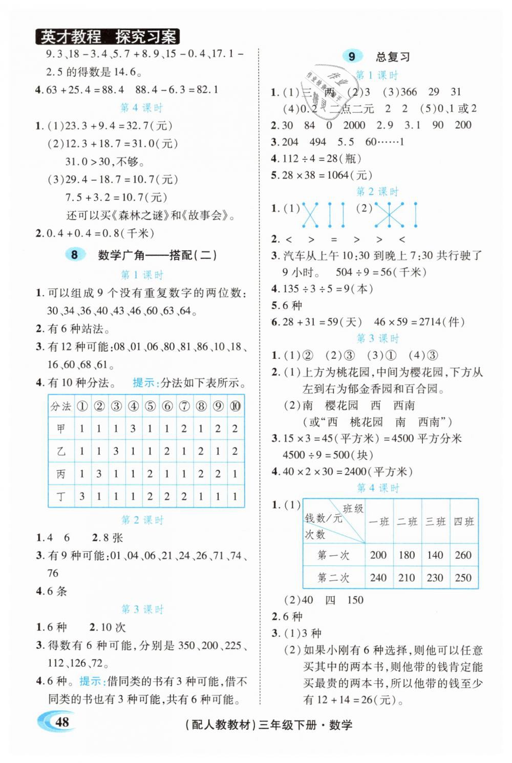 2019年引探练创英才教程三年级数学下册人教版 第19页