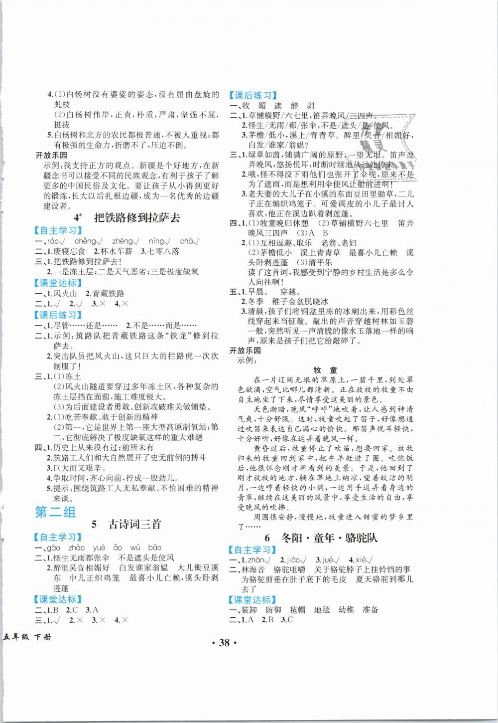 2019年勝券在握同步解析與測評五年級語文下冊人教版重慶專版 第2頁