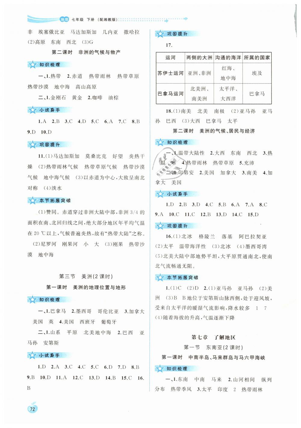 2019年新課程學(xué)習(xí)與測評同步學(xué)習(xí)七年級地理下冊湘教版 第2頁