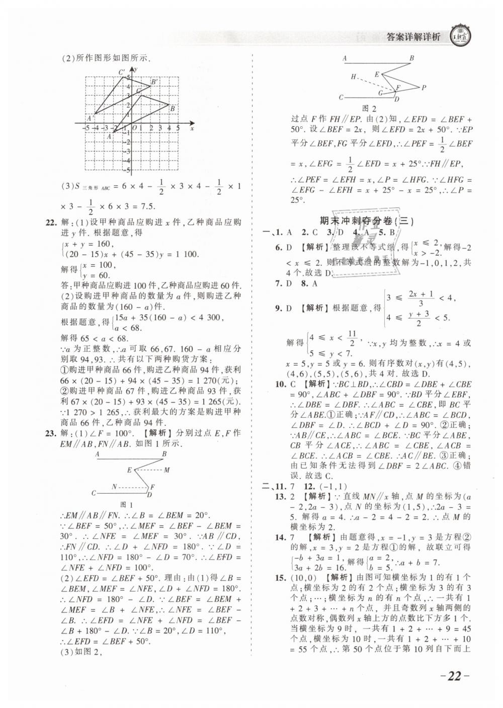 2019年王朝霞考點(diǎn)梳理時(shí)習(xí)卷七年級(jí)數(shù)學(xué)下冊(cè)人教版 第22頁(yè)