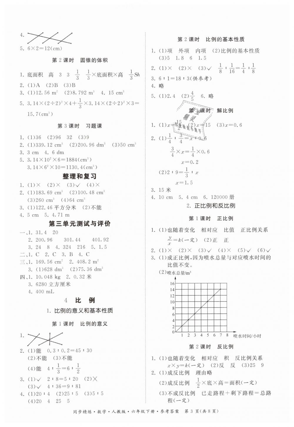 2019年同步精練六年級(jí)數(shù)學(xué)下冊(cè)人教版 第3頁