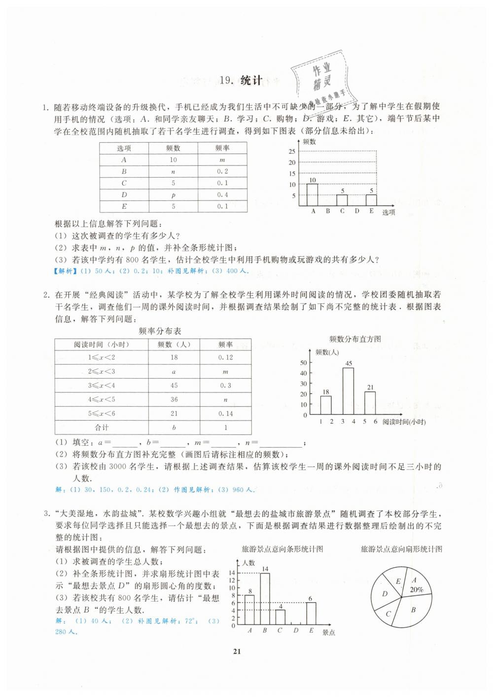 2019年思維新觀察九年級數(shù)學中考用書人教版四調(diào)復習專題 第21頁