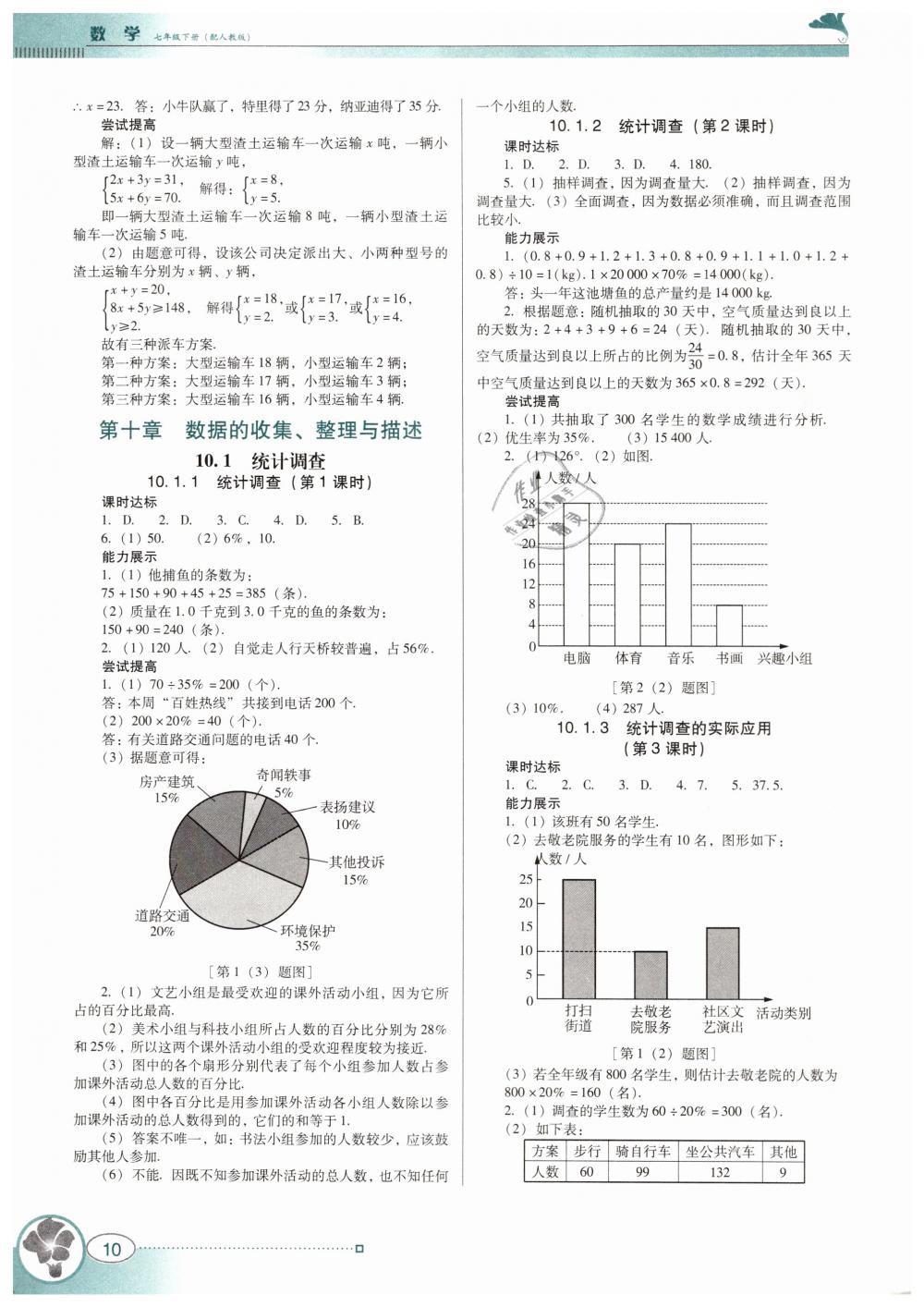 2019年南方新課堂金牌學案七年級數學下冊人教版 第10頁