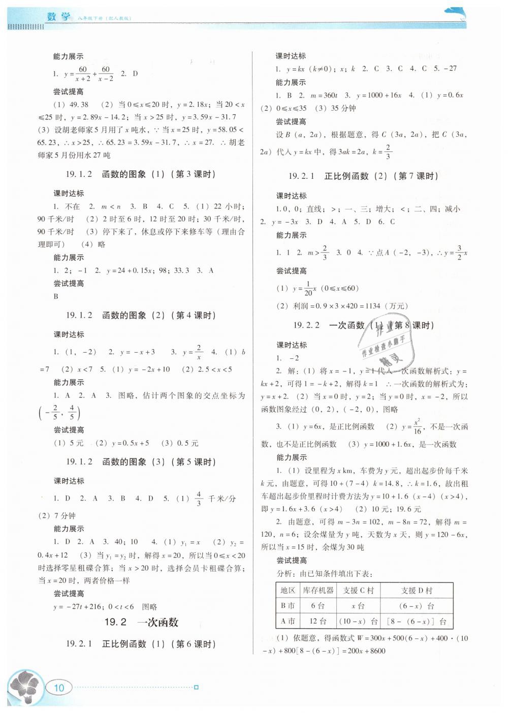 2019年南方新课堂金牌学案八年级数学下册人教版 第10页