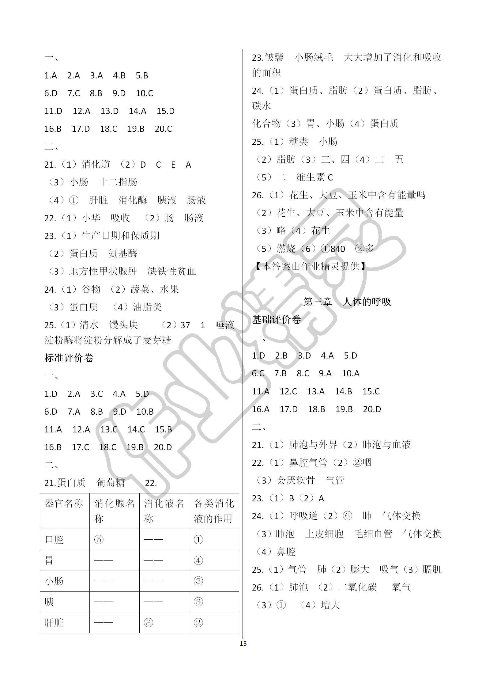 2019年基礎(chǔ)訓(xùn)練七年級(jí)生物學(xué)下冊(cè)人教版大象出版社 第13頁