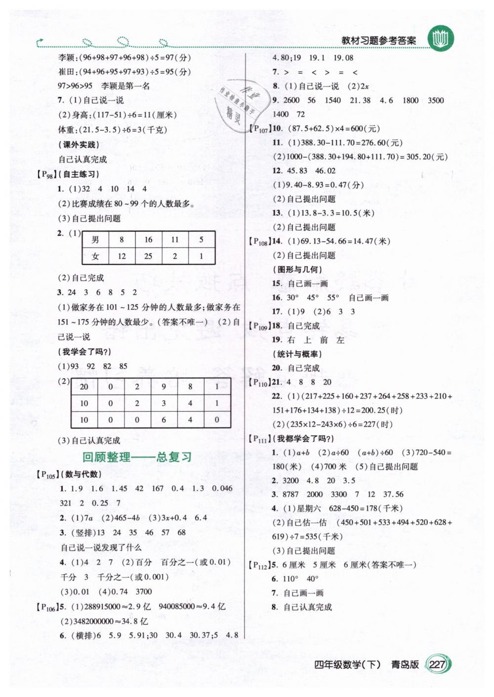 2019年教材課本四年級(jí)數(shù)學(xué)下冊(cè)青島版 第6頁(yè)