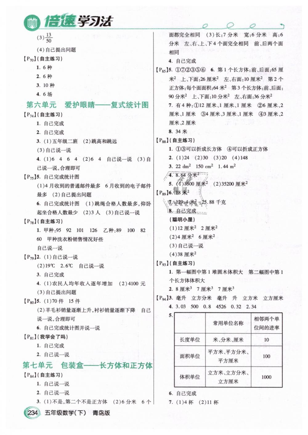 2019年教材課本五年級(jí)數(shù)學(xué)下冊青島版 第5頁