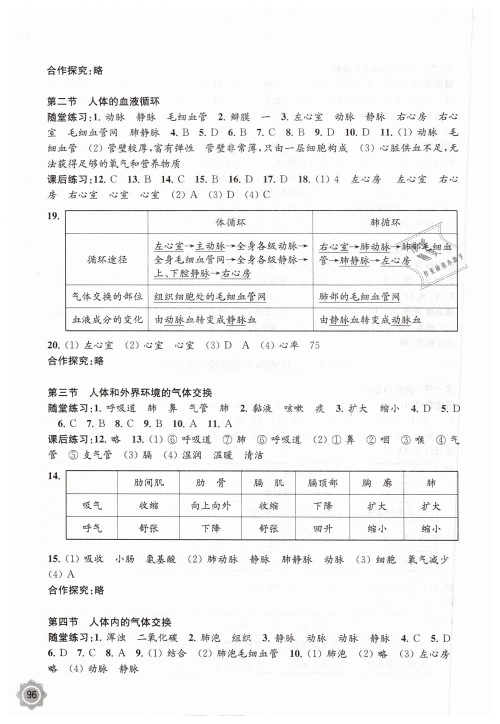 2019年生物學(xué)配套綜合練習(xí)七年級下冊江蘇教育版江蘇鳳凰教育出版社 第3頁