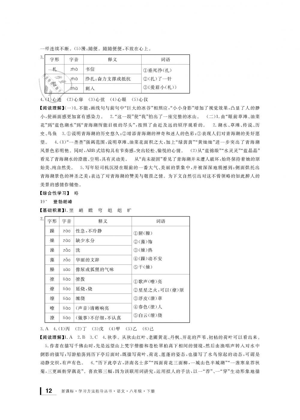 2019年新課標(biāo)學(xué)習(xí)方法指導(dǎo)叢書八年級語文下冊人教版 第12頁