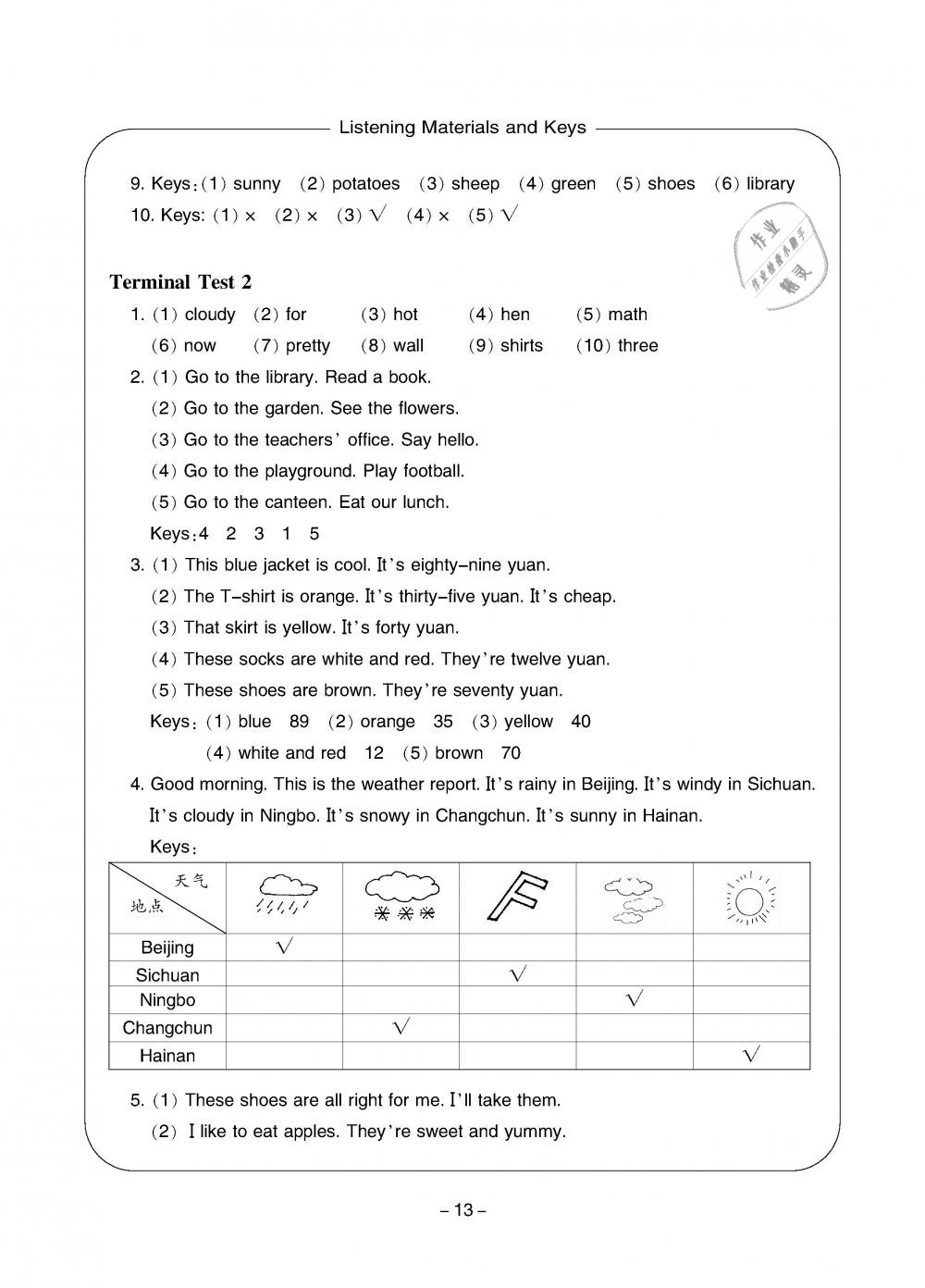 2019年新課標(biāo)學(xué)習(xí)方法指導(dǎo)叢書(shū)四年級(jí)英語(yǔ)下冊(cè)人教版 第13頁(yè)