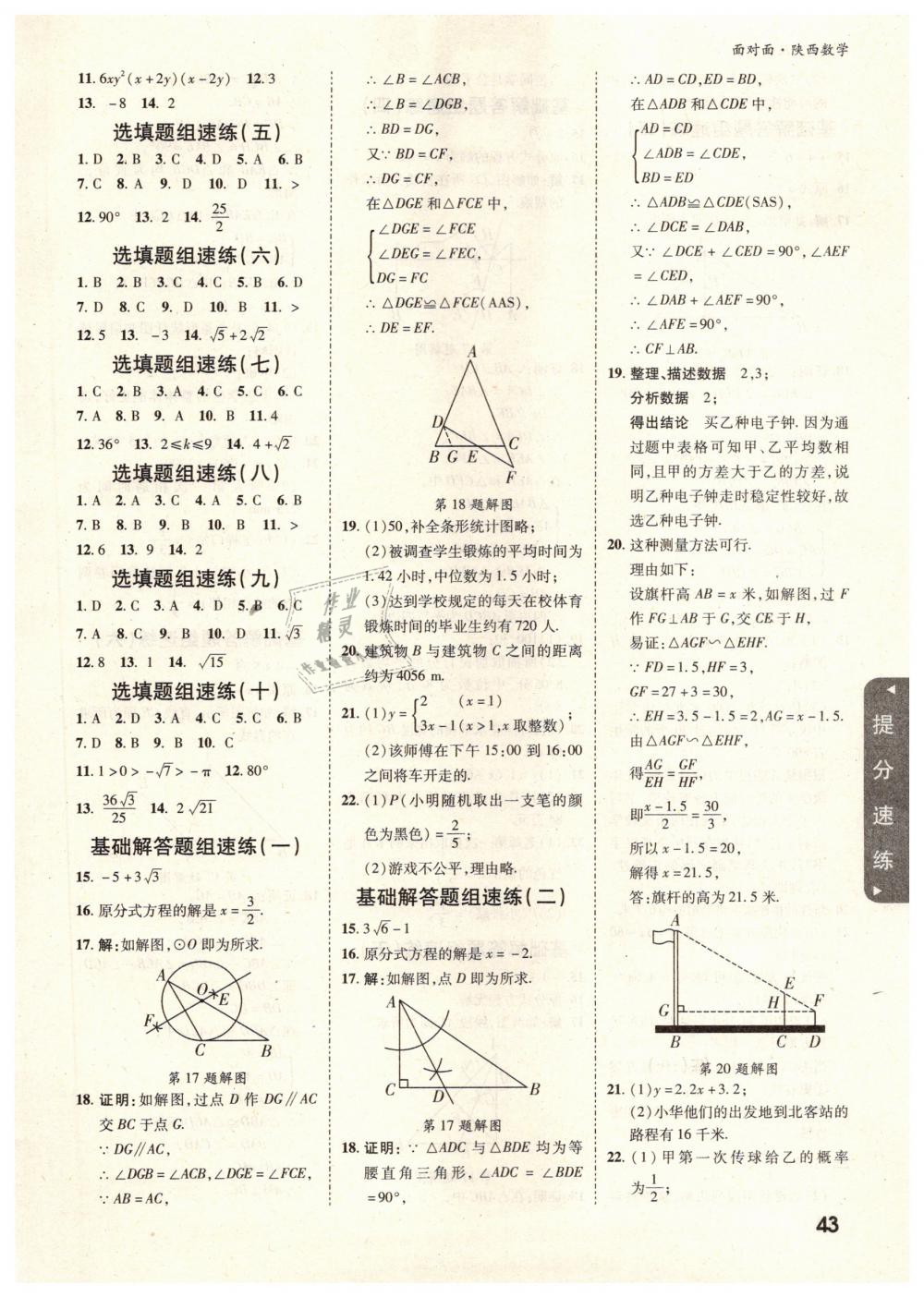 2019年陕西中考面对面九年级数学 第43页