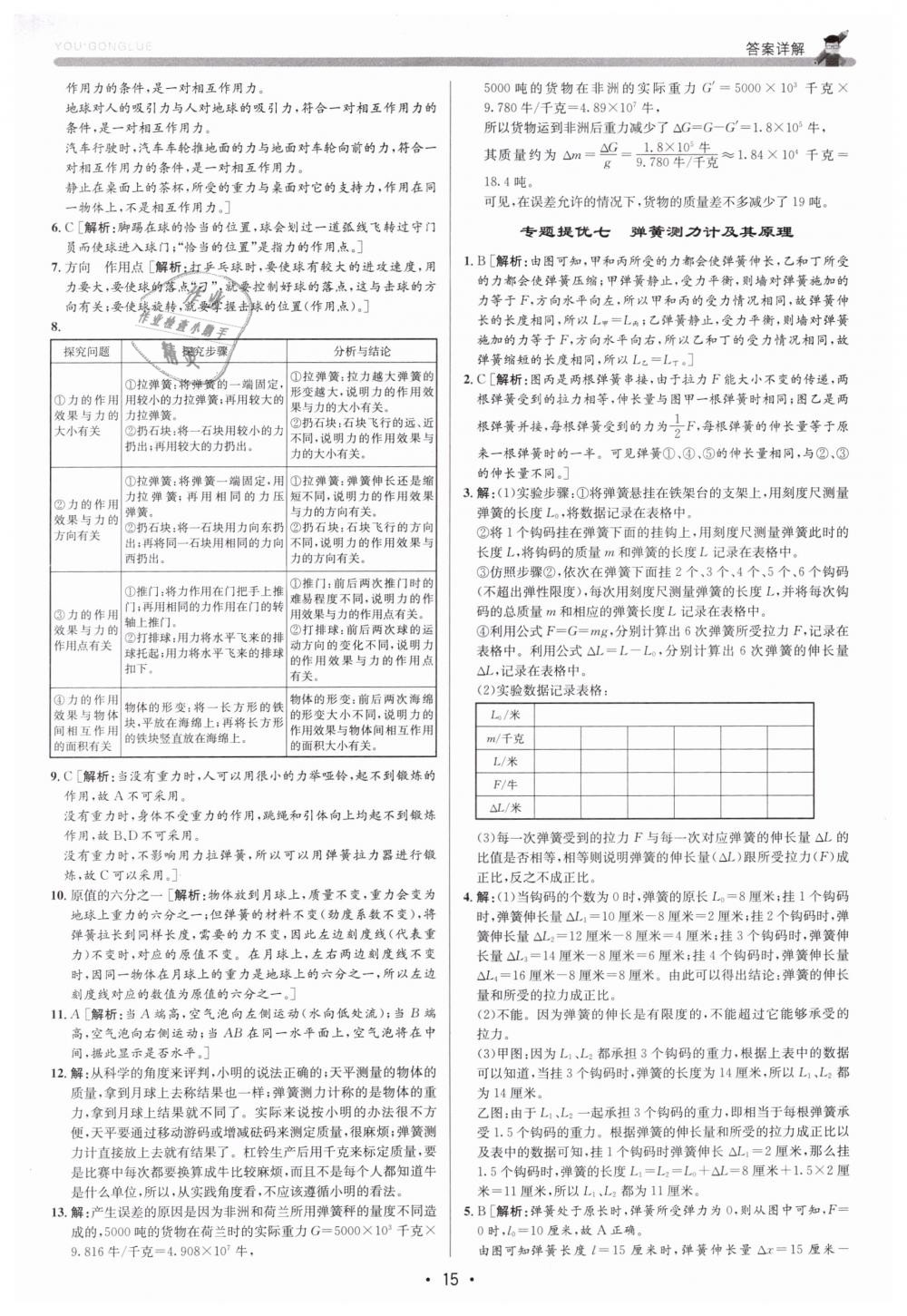 2019年優(yōu)加攻略七年級科學(xué)下冊浙教版 第15頁