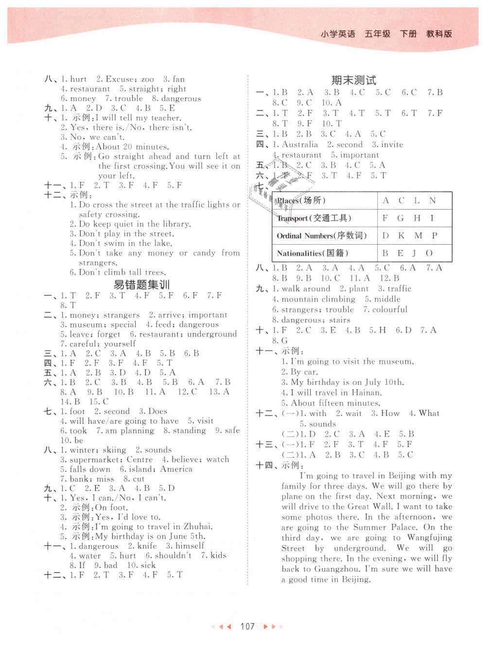 2019年53天天練五年級英語下冊教科版廣州專用 第7頁