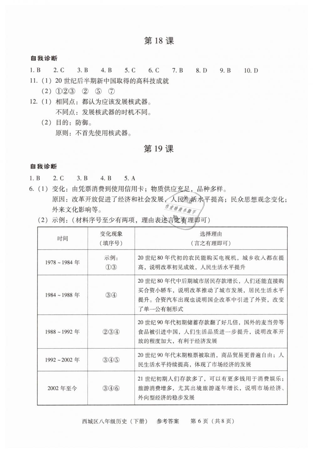 2019年學(xué)習(xí)探究診斷八年級(jí)歷史下冊(cè)人教版 第6頁(yè)