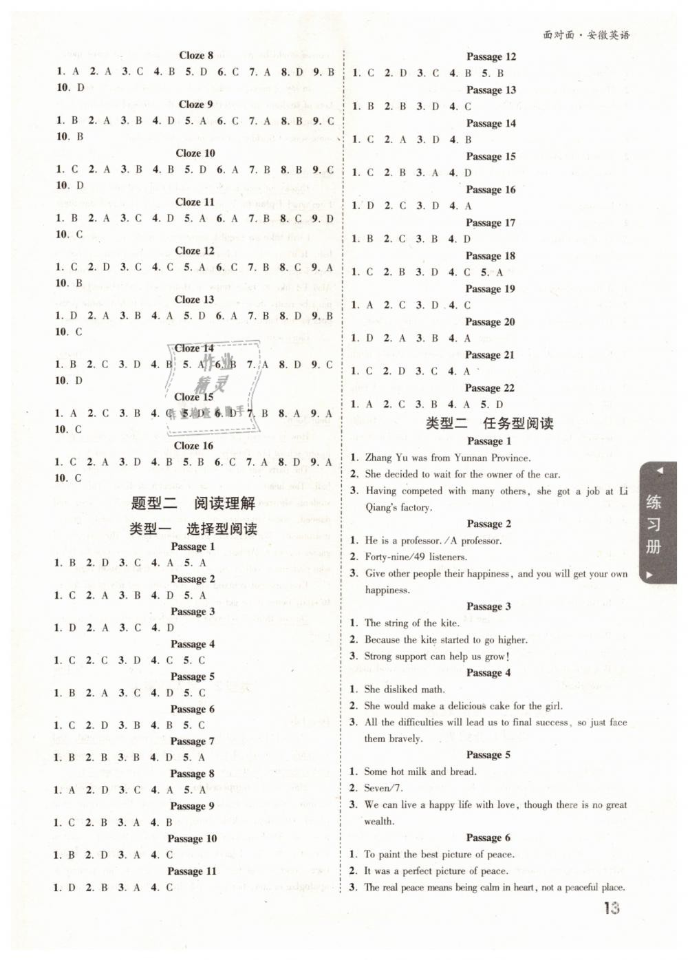 2019年安徽中考面對(duì)面九年級(jí)英語(yǔ) 第13頁(yè)