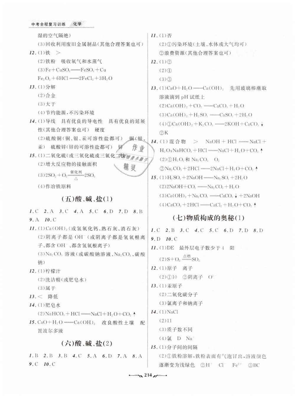 2019年中考全程复习训练化学大连专版 第20页