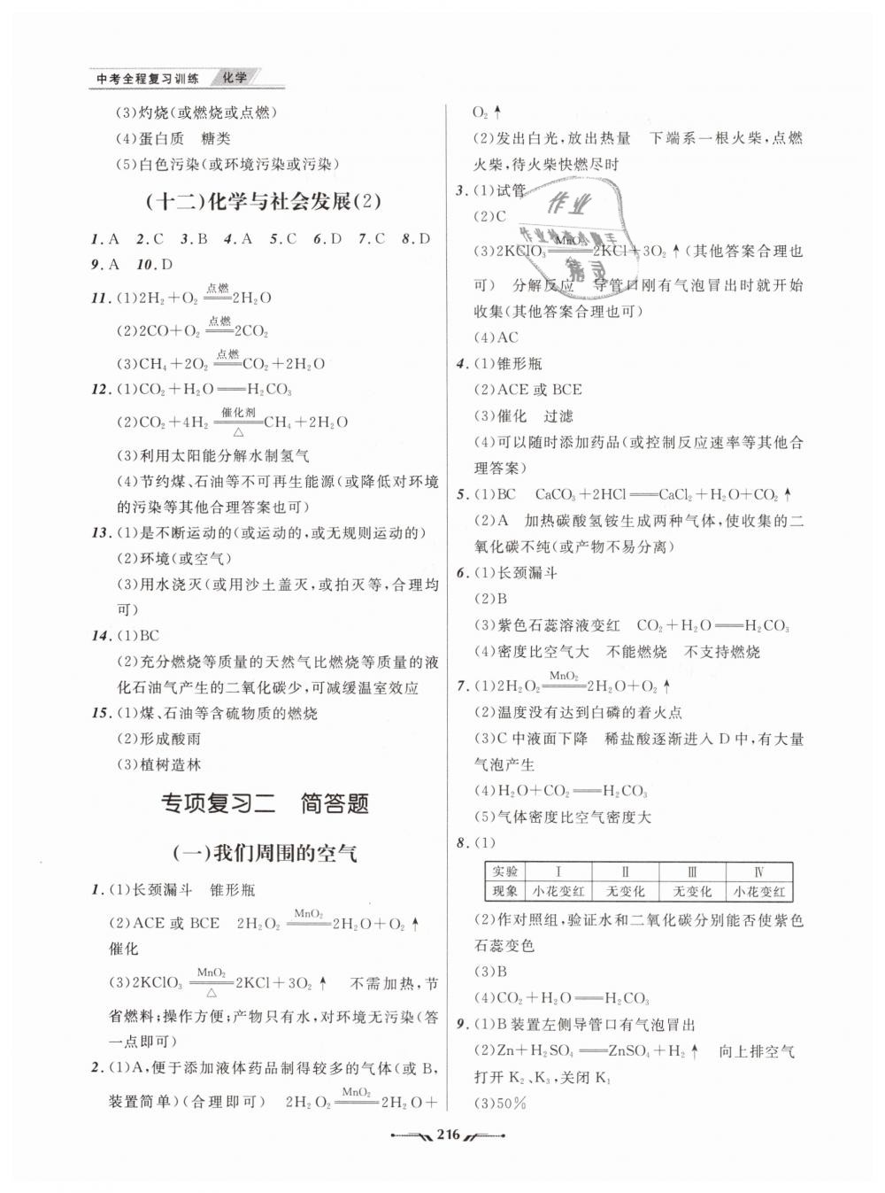 2019年中考全程复习训练化学大连专版 第22页