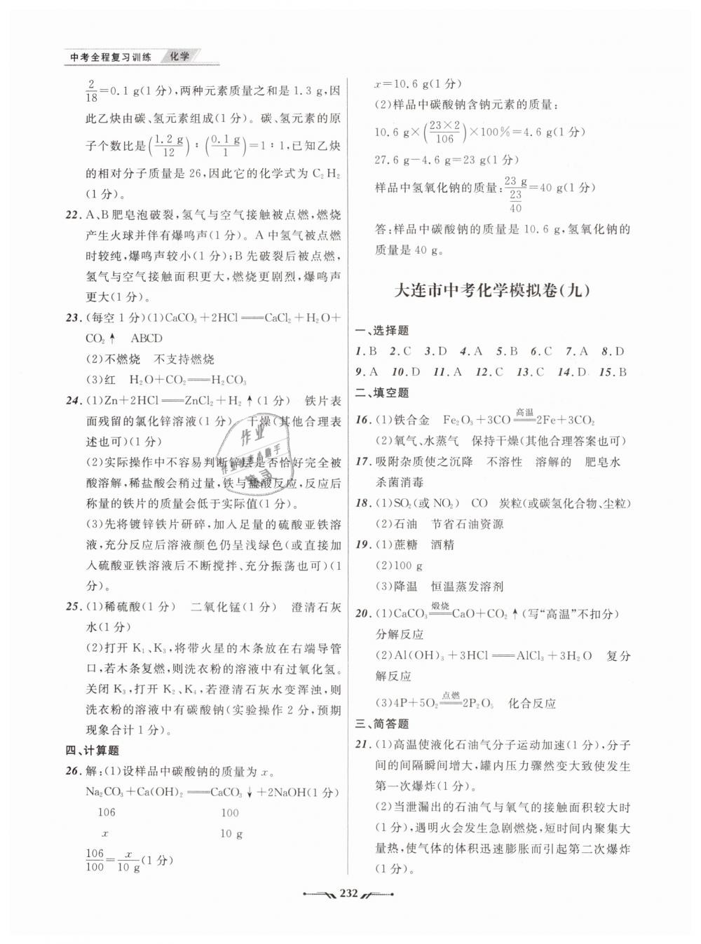 2019年中考全程复习训练化学大连专版 第38页