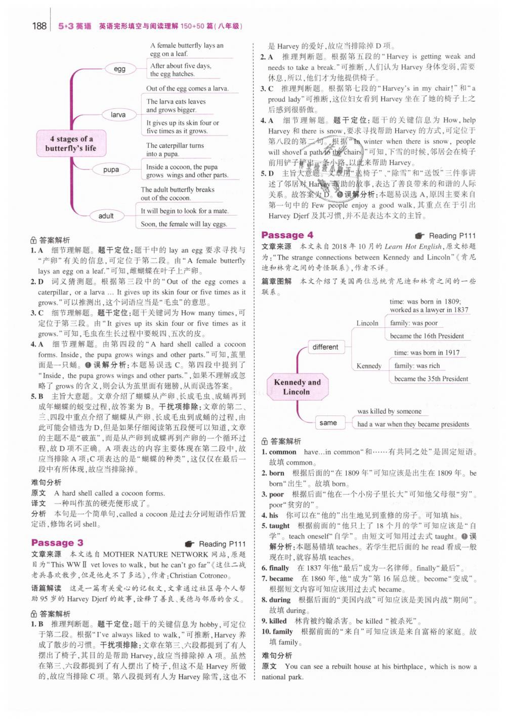 2019年53English英語(yǔ)完形填空與閱讀理解八年級(jí) 第46頁(yè)