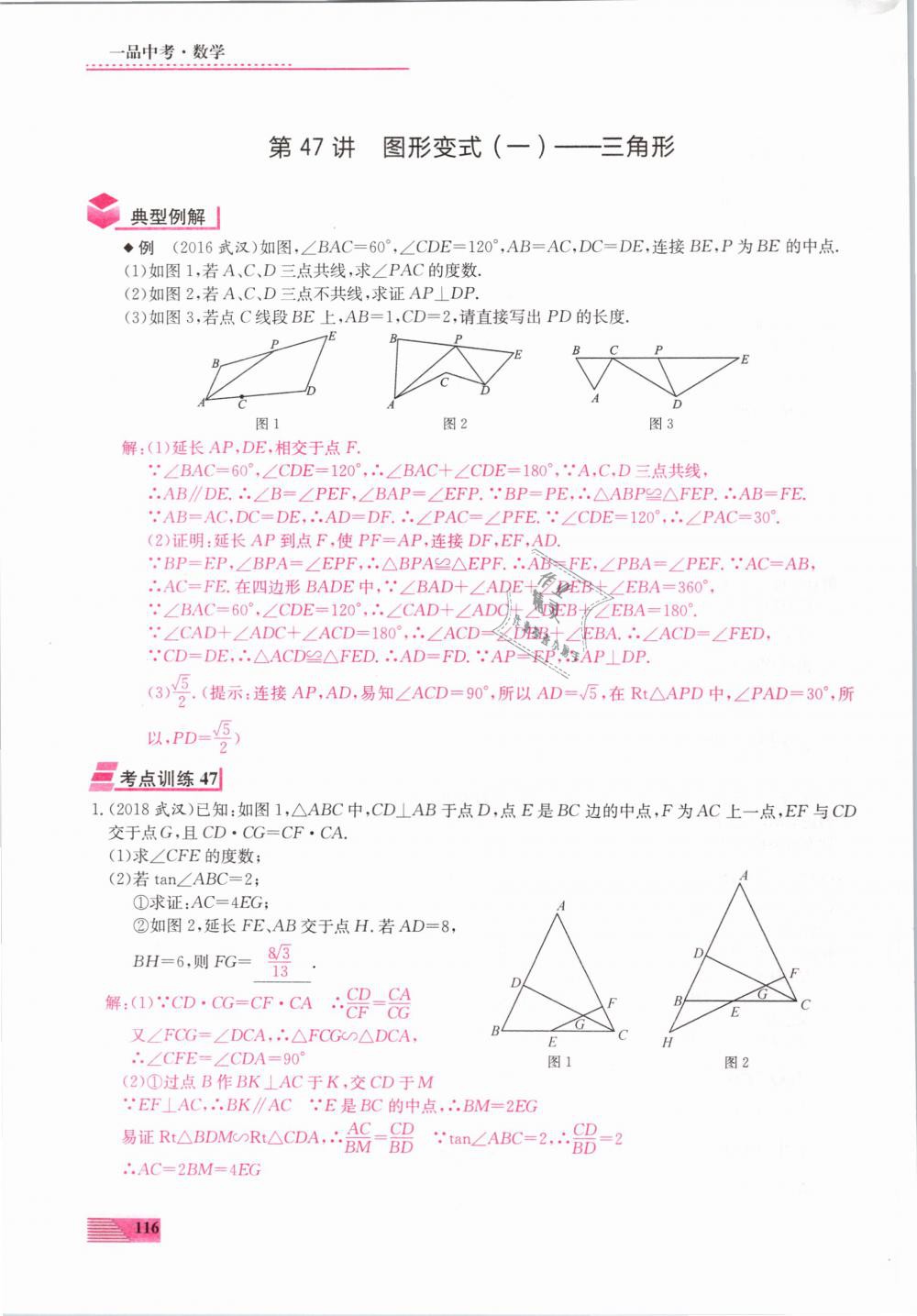 2019年新动力一品中考数学螺旋复习法 第116页