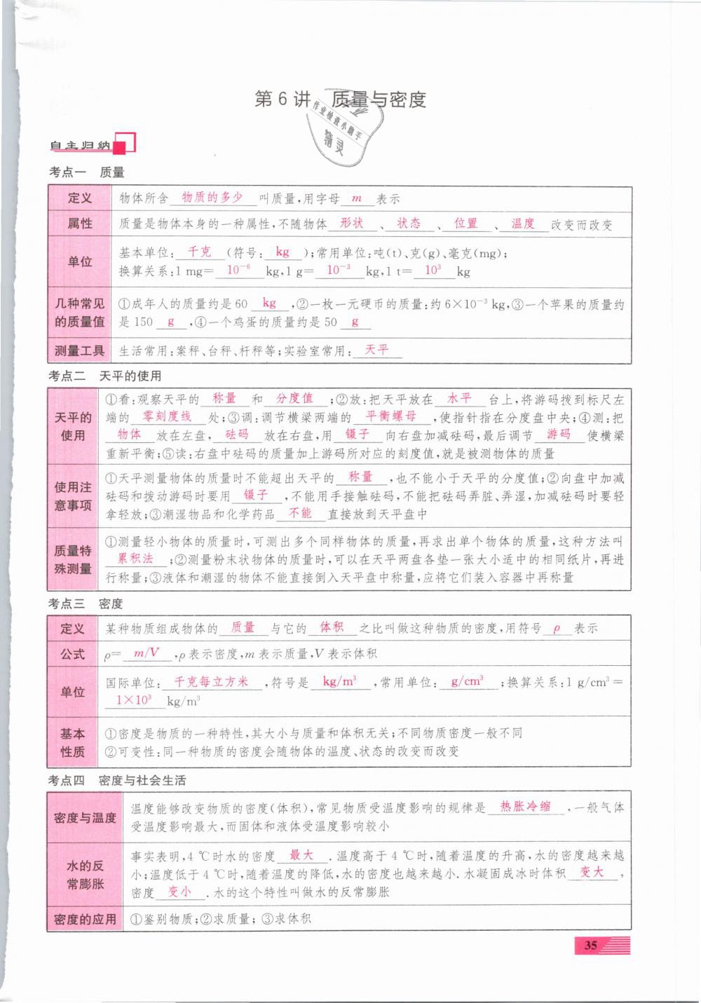 2019年新動力一品中考物理螺旋學(xué)習(xí)法 第35頁