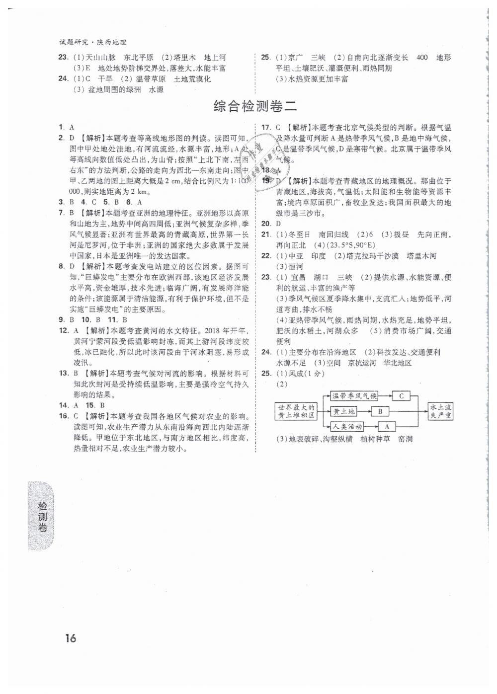 2019年萬唯教育中考試題研究九年級(jí)地理陜西專版 第16頁