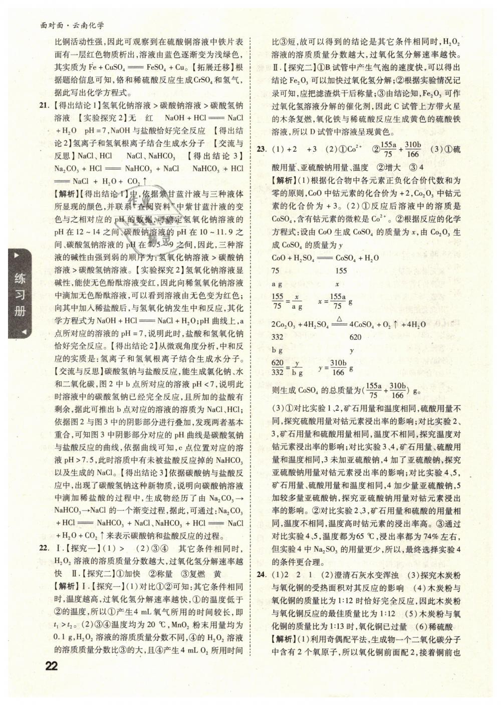 2019年云南中考面对面九年级化学 第22页