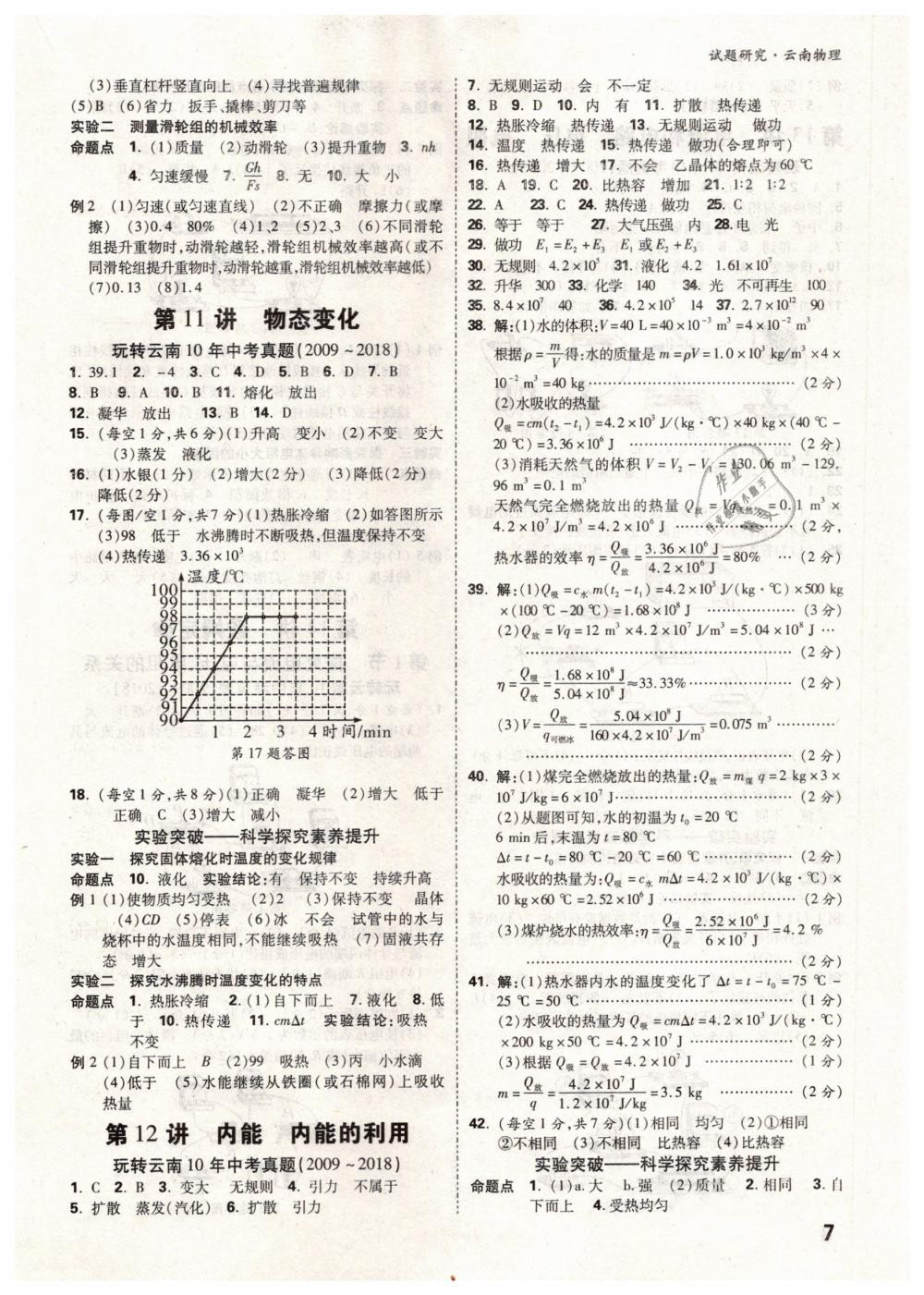 2019年萬唯教育中考試題研究九年級(jí)物理云南專版 第7頁