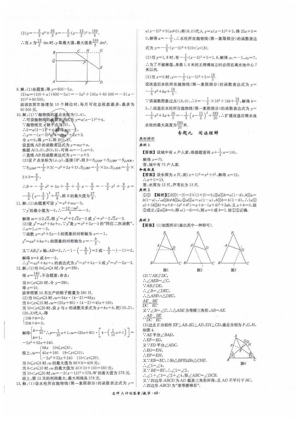 2019年安徽中考總復(fù)習(xí)名師A計(jì)劃九年級數(shù)學(xué) 第65頁