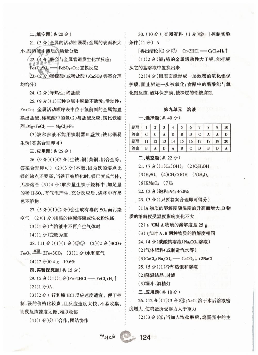 2019年学习之友九年级化学下册人教版&nbsp;第8页