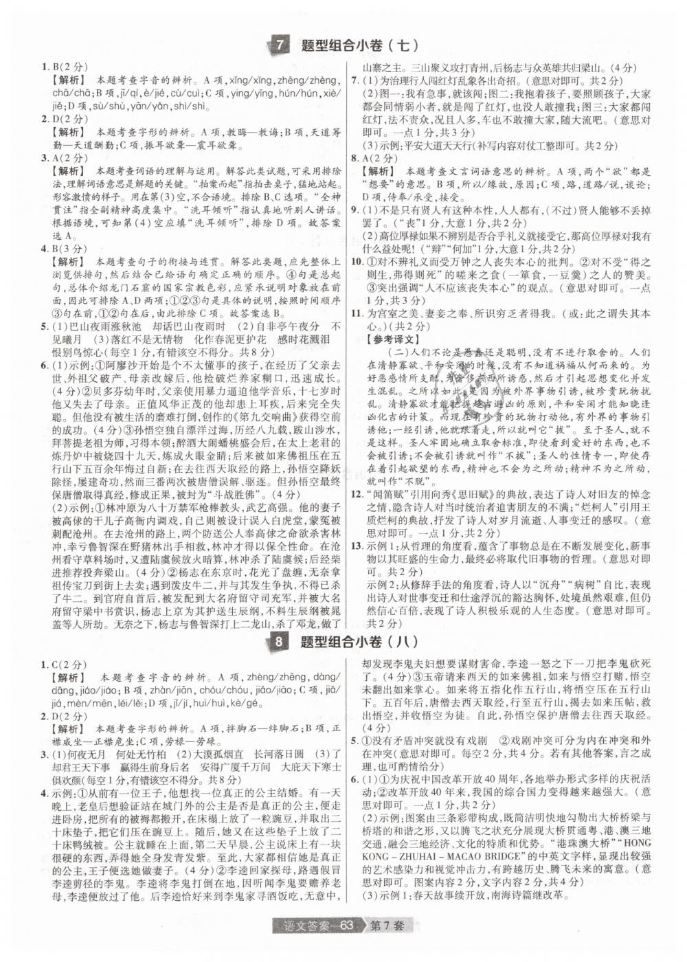 2019年金考卷河南中考45套匯編九年級(jí)語文 第63頁