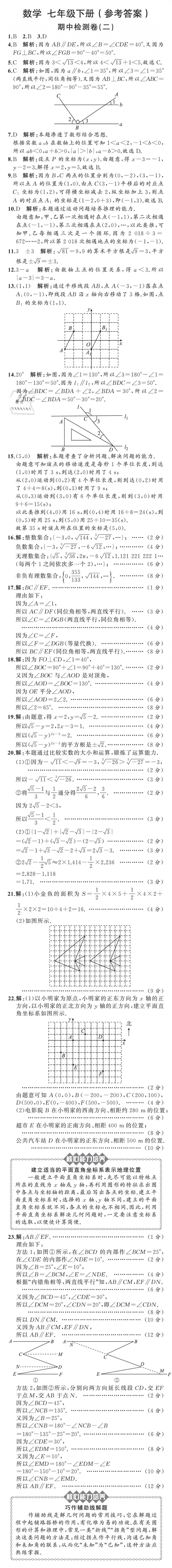 2019年陽光課堂質(zhì)監(jiān)天津單元檢測卷七年級數(shù)學(xué)下冊 第8頁