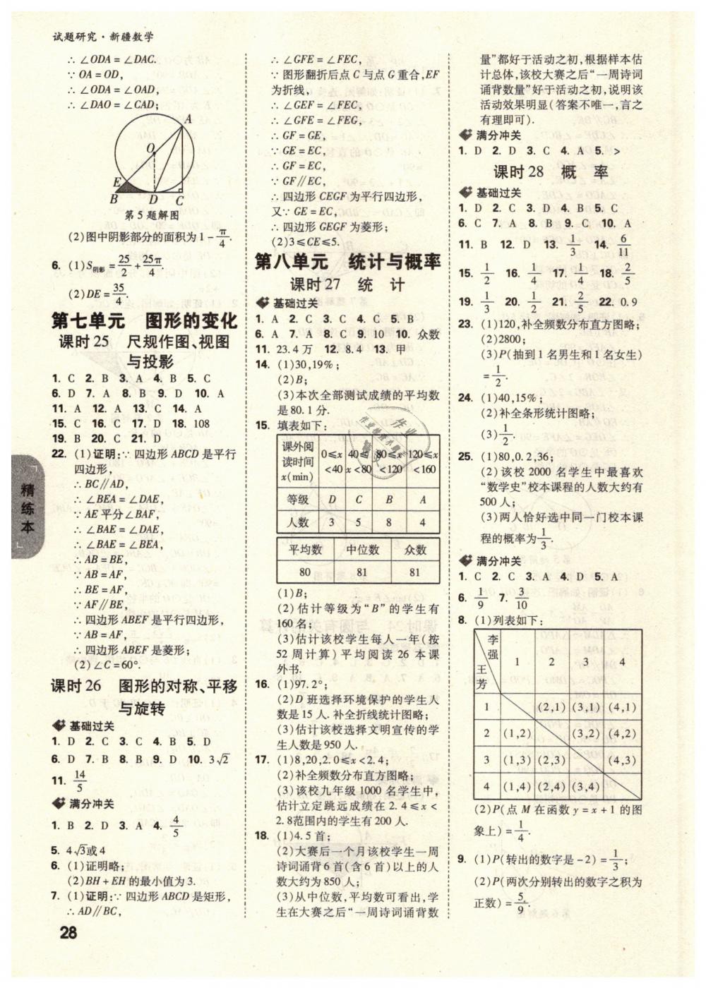 2019年万唯教育中考试题研究九年级数学新疆专版 第28页