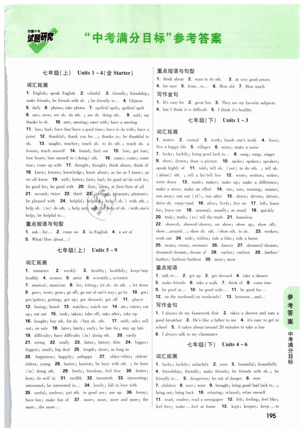 2019年万唯教育中考试题研究九年级英语山西专版&nbsp;第17页