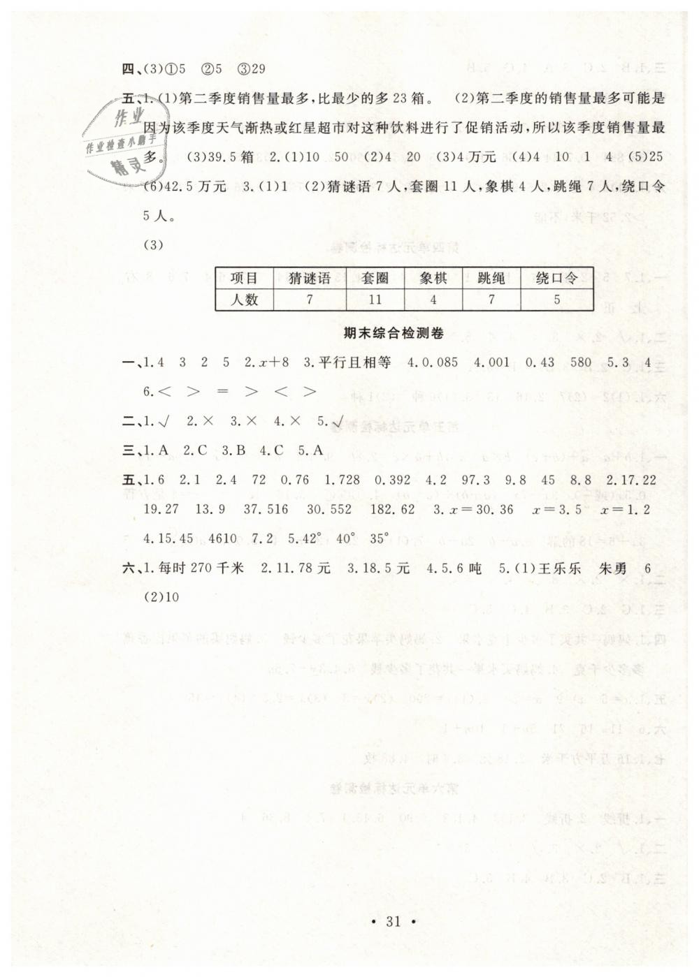 2019年同步練習(xí)冊(cè)課時(shí)筆記四年級(jí)數(shù)學(xué)下冊(cè)北師大版 第7頁(yè)