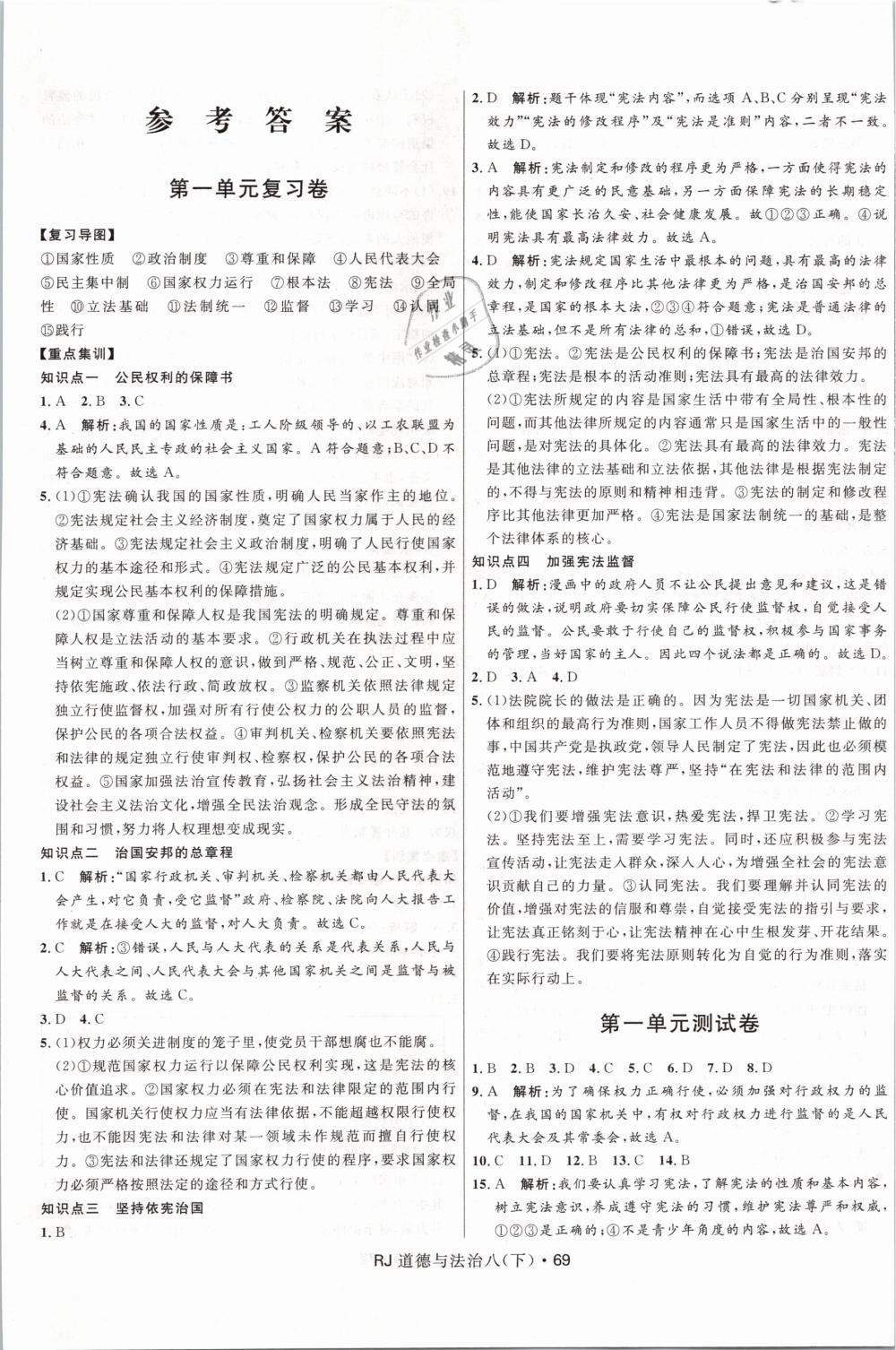 2019年奪冠百分百初中優(yōu)化測試卷八年級道德與法治下冊人教版 第1頁