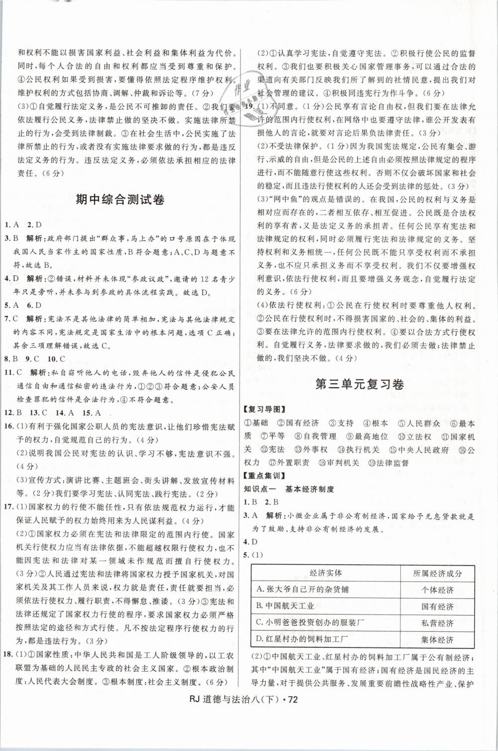 2019年奪冠百分百初中優(yōu)化測試卷八年級道德與法治下冊人教版 第4頁