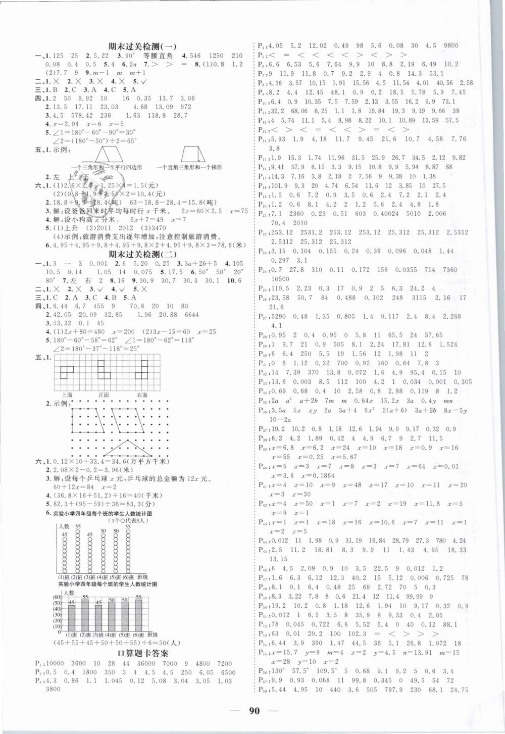 2019年阳光同学课时优化作业四年级数学下册北师大版 第8页