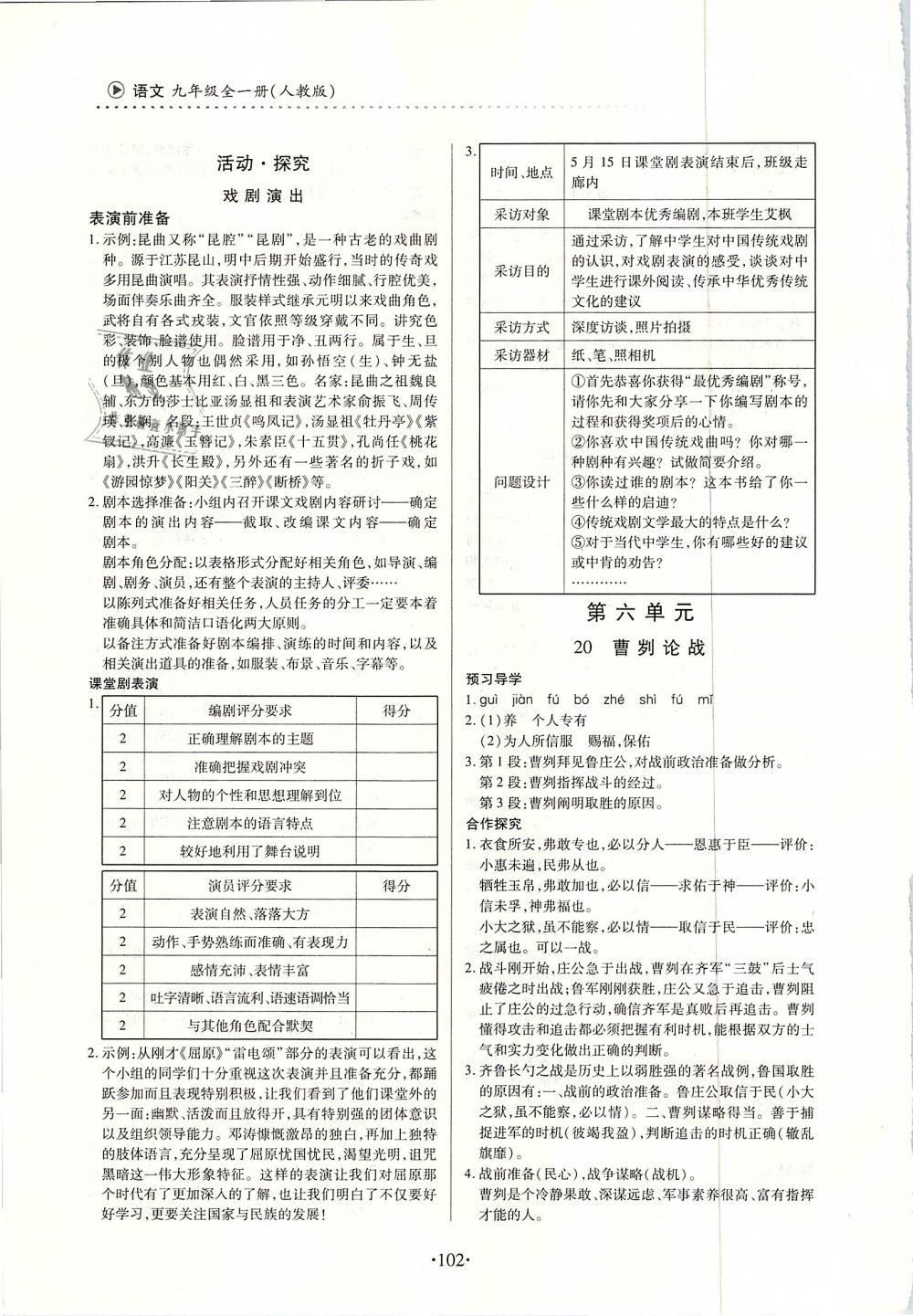 2019年一課一案創(chuàng)新導(dǎo)學(xué)九年級語文全一冊下人教版 第19頁