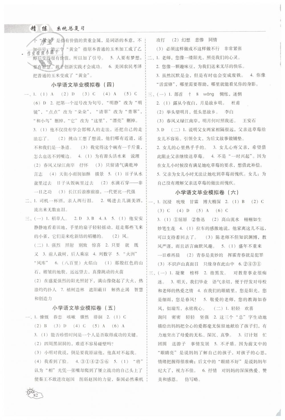 2019年小學(xué)畢業(yè)系統(tǒng)總復(fù)習(xí)六年級(jí)語(yǔ)文 第5頁(yè)