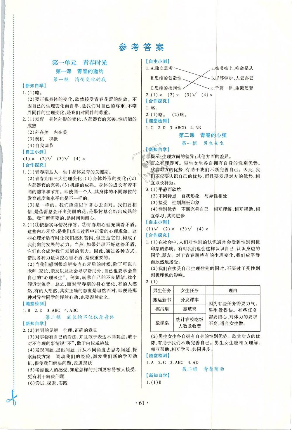 2019年一課一案創(chuàng)新導學七年級道德與法治下冊人教版 第1頁