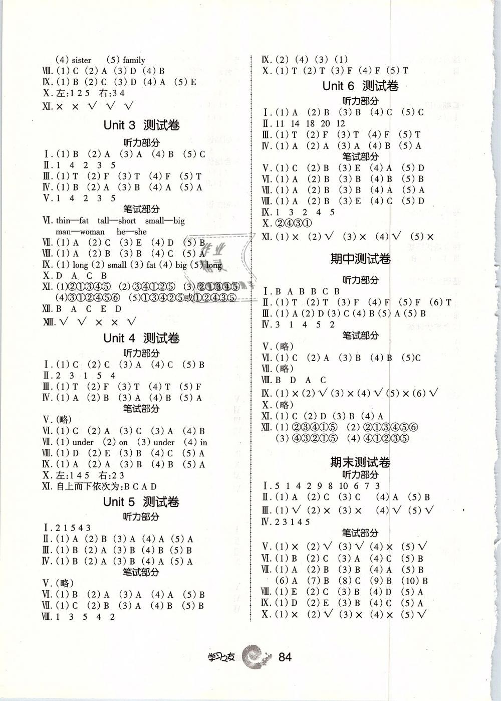 2019年学习之友三年级英语下册人教版三起 第6页