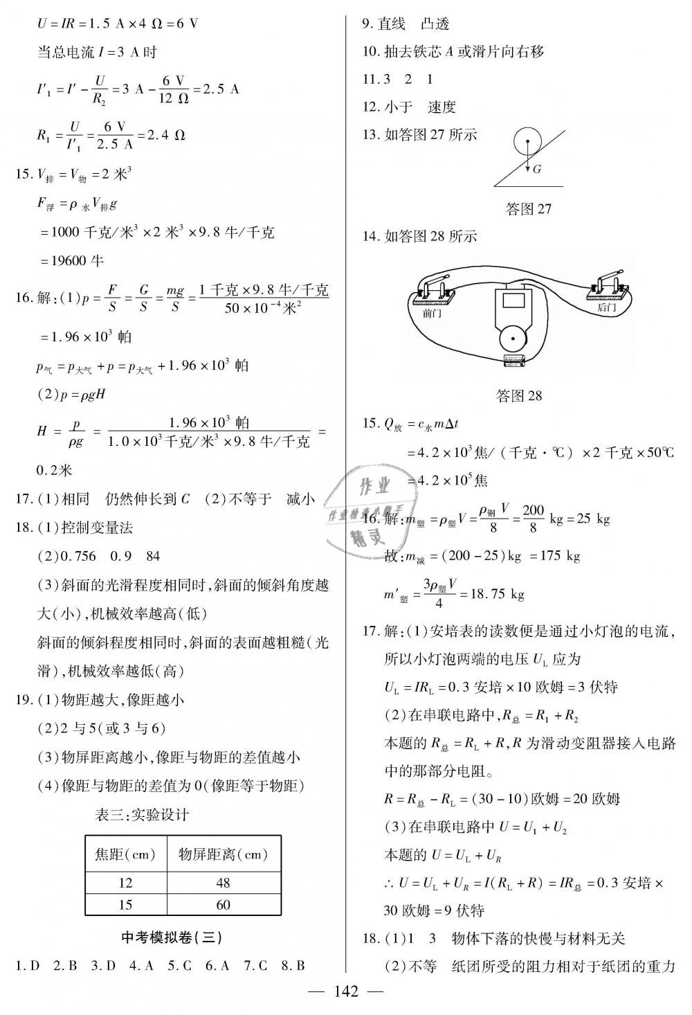 2019年金牌教练九年级物理下册沪教版 第22页