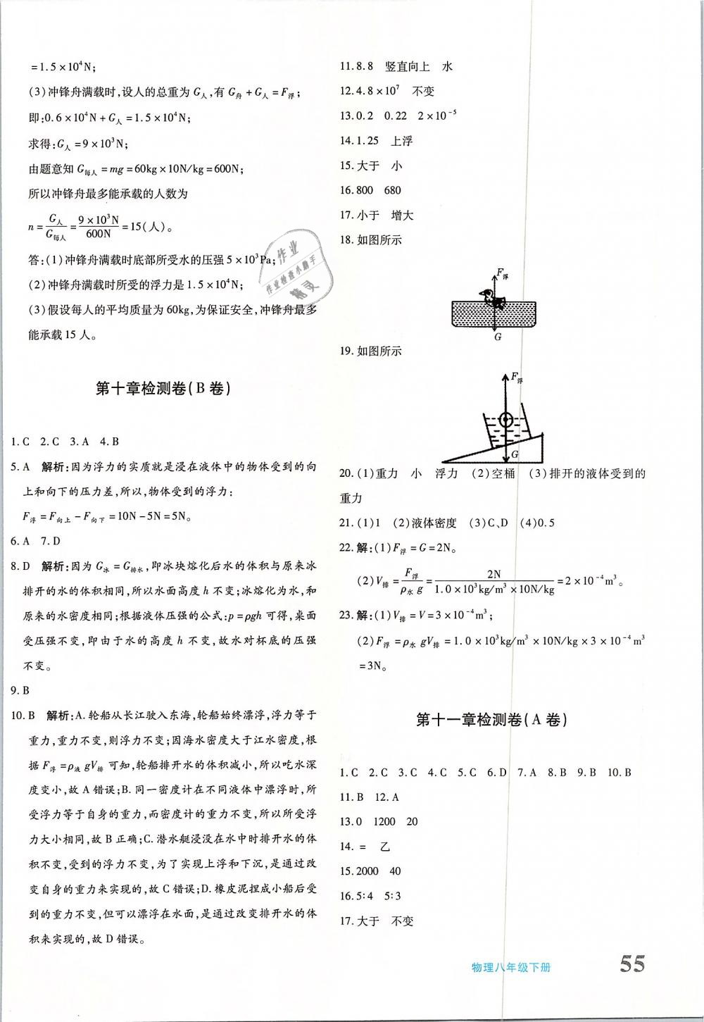 2019年优学1+1评价与测试八年级物理下册 第10页