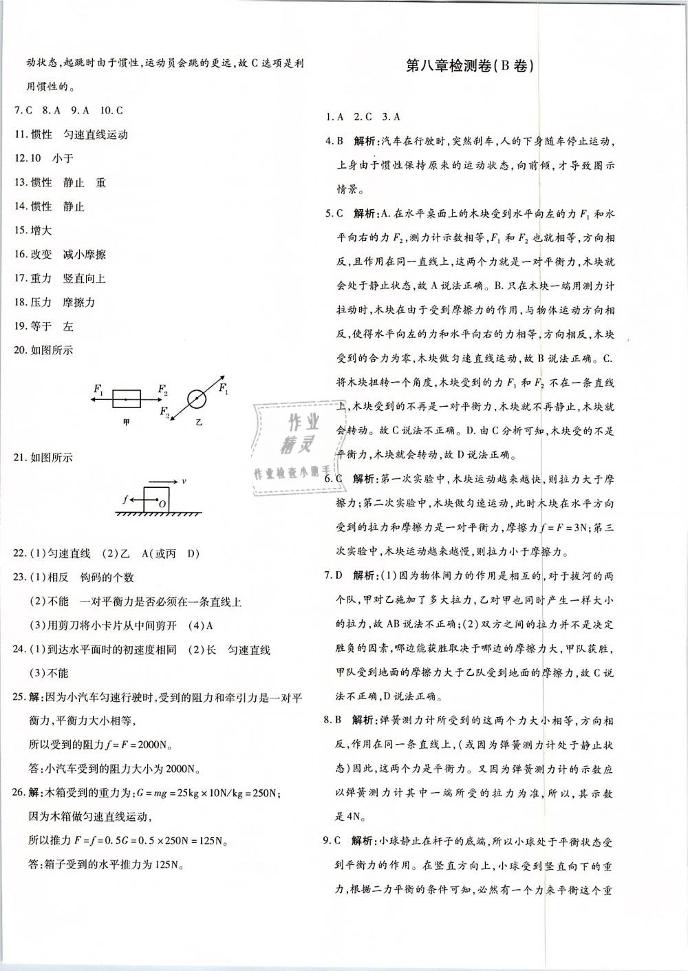 2019年优学1+1评价与测试八年级物理下册 第4页